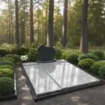 Kapavietės įrengimas iš šviesaus granito